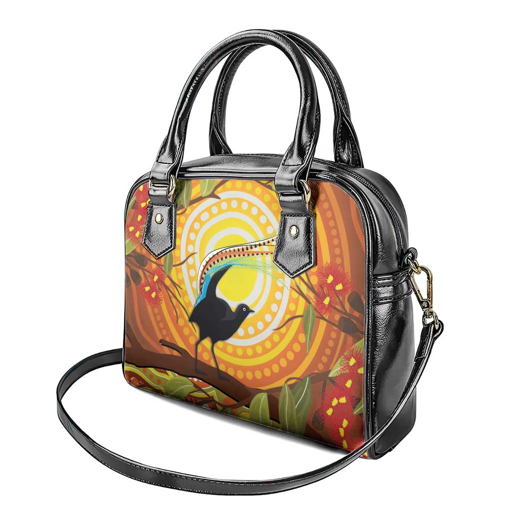 Australia Superb Lyrebird Shoulder Handbag Aboriginal Art