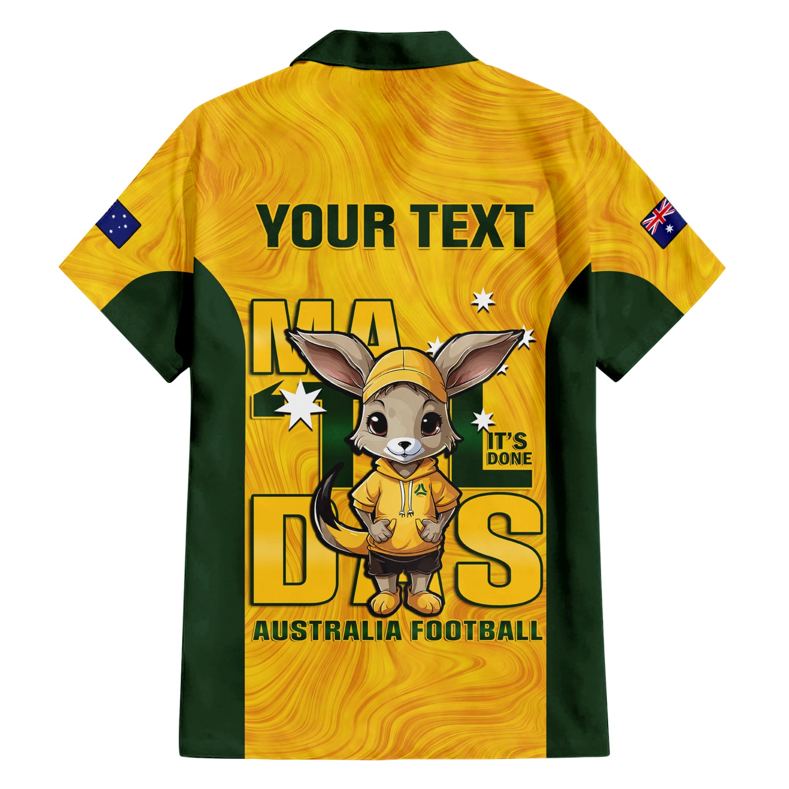 custom-matildas-family-matching-short-sleeve-bodycon-dress-and-hawaiian-shirt-australian-cute-mascot-unique-gold-version