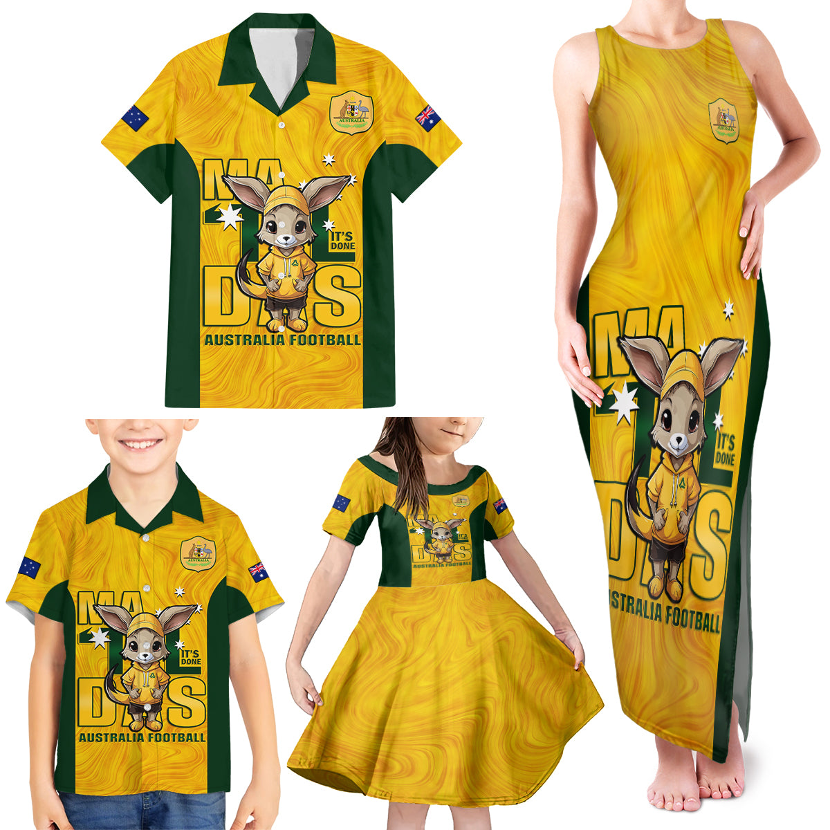 custom-matildas-family-matching-tank-maxi-dress-and-hawaiian-shirt-australian-cute-mascot-unique-gold-version