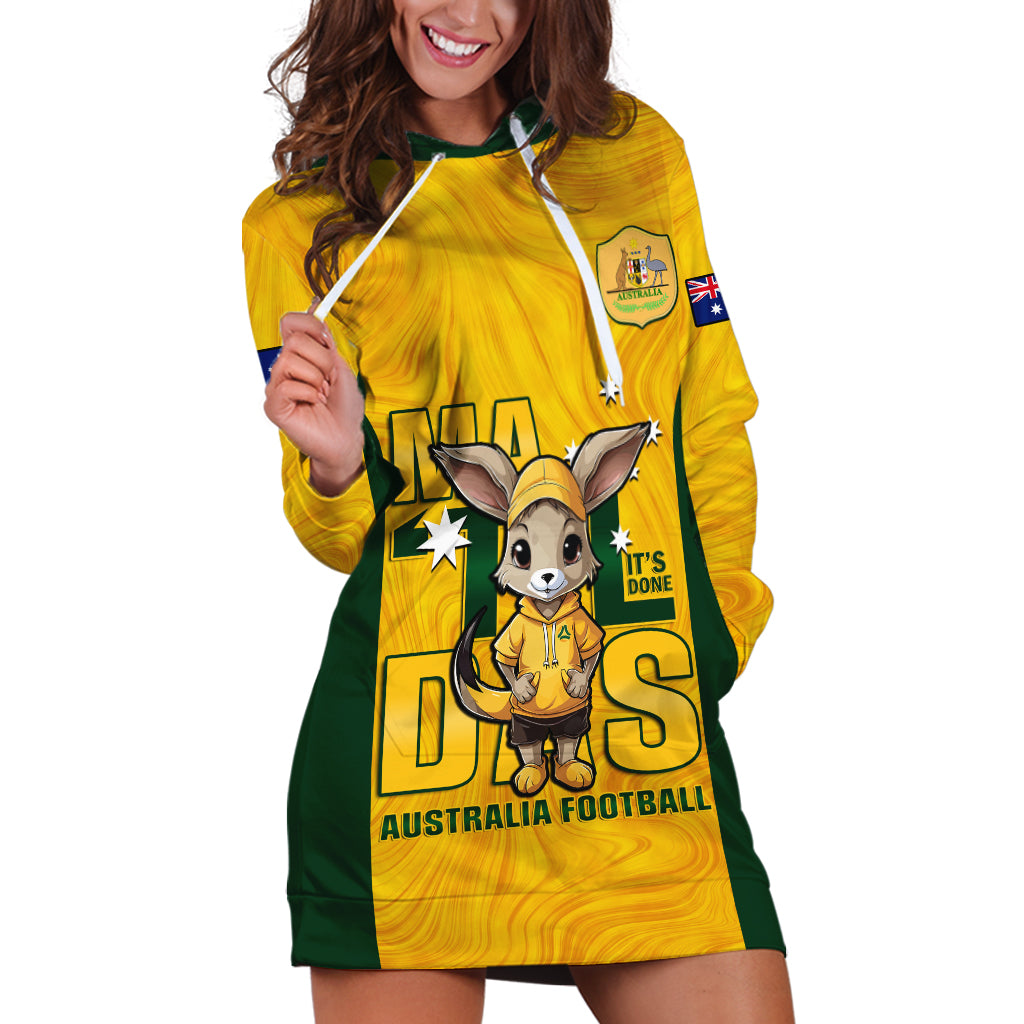 custom-matildas-hoodie-dress-australian-cute-mascot-unique-gold-version