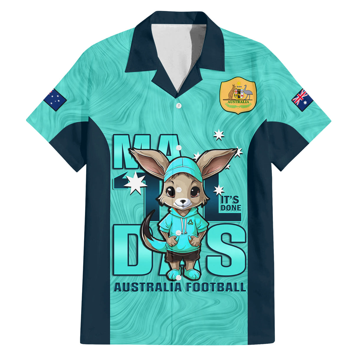 custom-matildas-family-matching-mermaid-dress-and-hawaiian-shirt-australian-cute-mascot-unique-turquosie-version