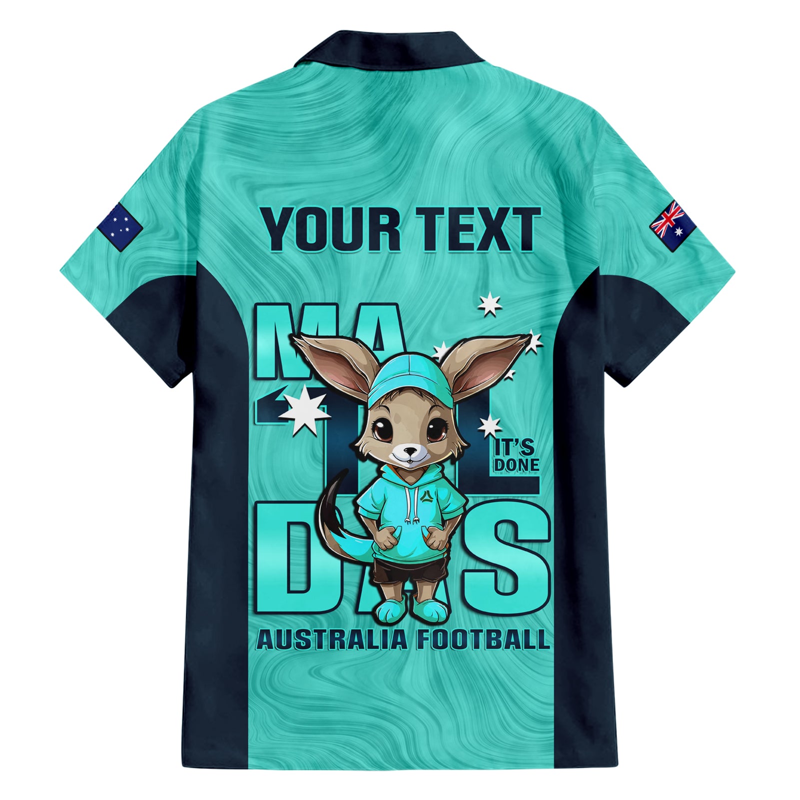 custom-matildas-family-matching-short-sleeve-bodycon-dress-and-hawaiian-shirt-australian-cute-mascot-unique-turquosie-version