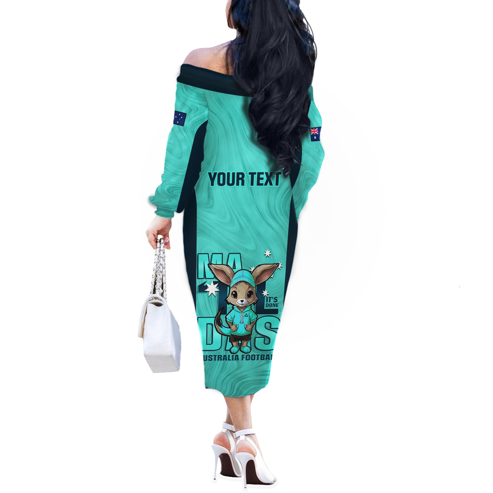 custom-matildas-off-the-shoulder-long-sleeve-dress-australian-cute-mascot-unique-turquosie-version