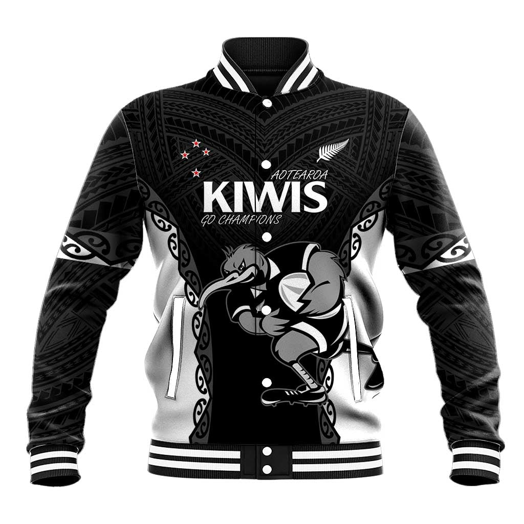 Aotearoa Rugby Custom Baseball Jacket Maori Kiwi - Mascot Style