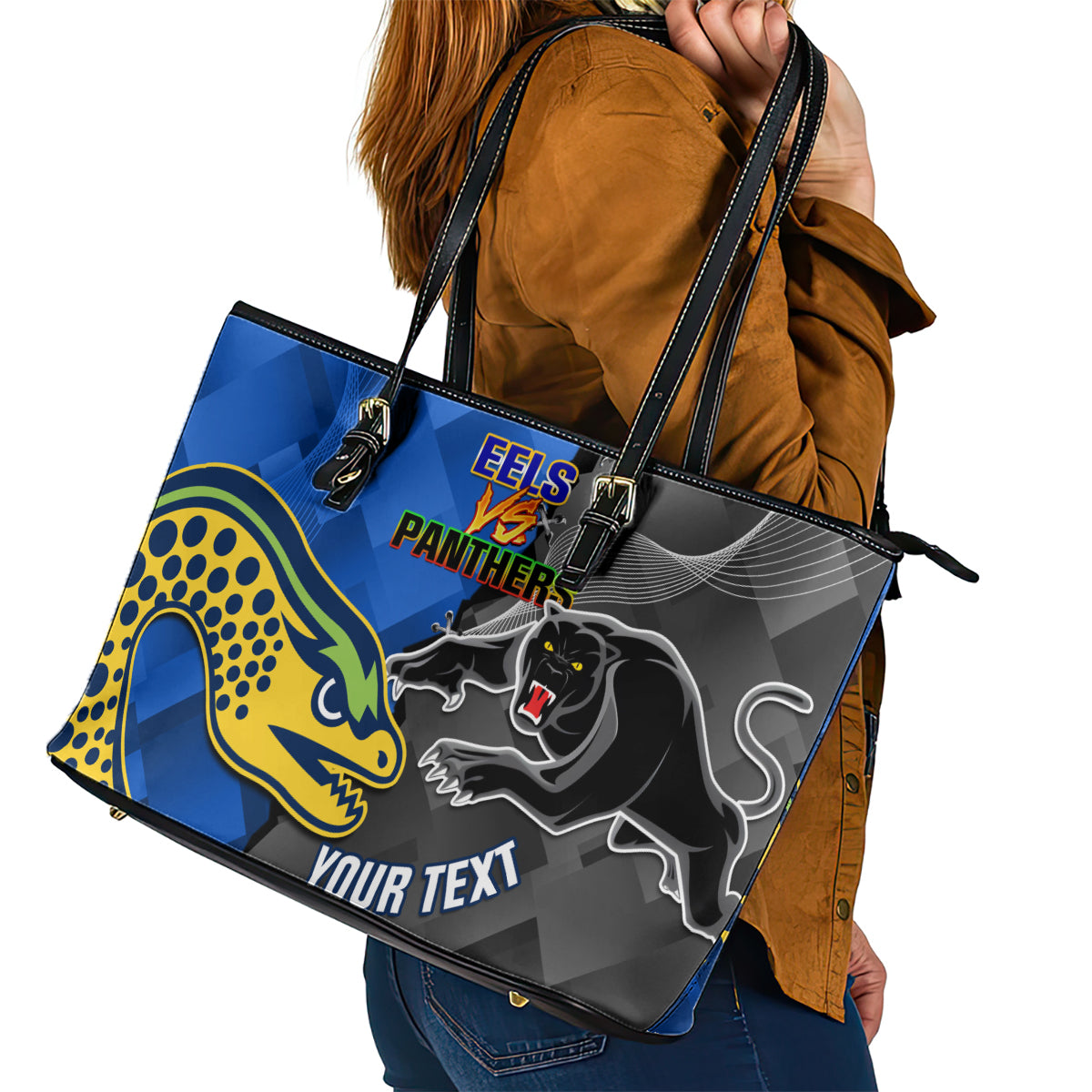 personalised-panthers-and-eels-leather-tote-bag-sporty-version