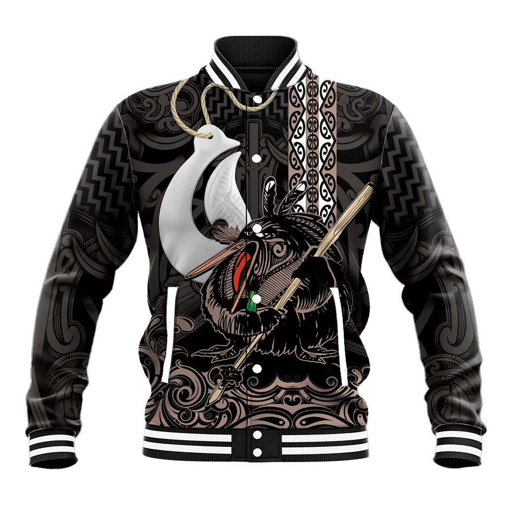 Aotearoa Hei Matau Baseball Jacket Haka Kiwi Mix Maori Mangopare