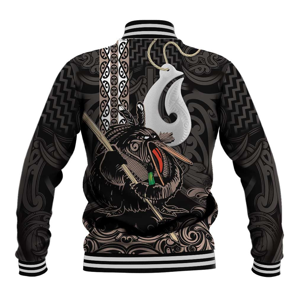 Aotearoa Hei Matau Baseball Jacket Haka Kiwi Mix Maori Mangopare