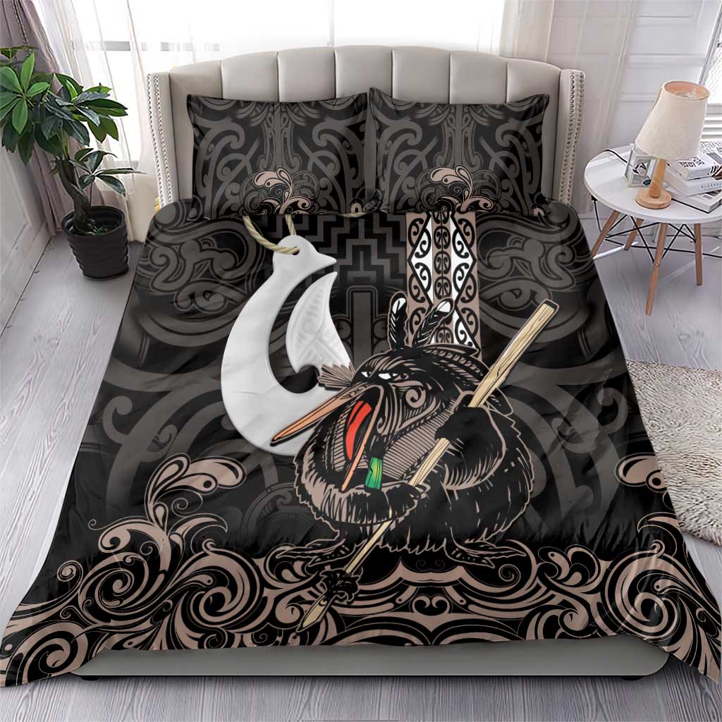 Aotearoa Hei Matau Bedding Set Haka Kiwi Mix Maori Mangopare