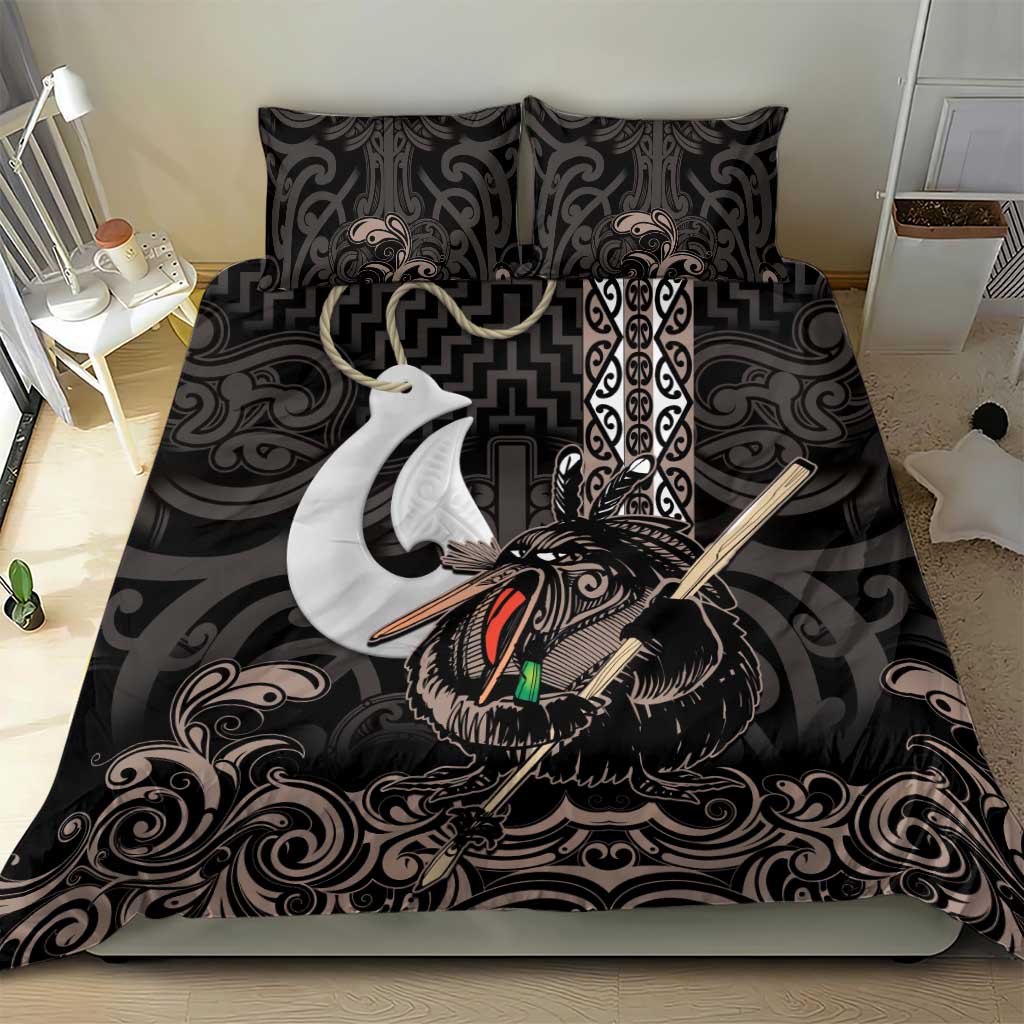 Aotearoa Hei Matau Bedding Set Haka Kiwi Mix Maori Mangopare