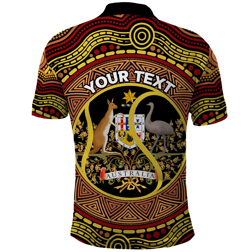 Personalised Australia Tennis Polo Shirt Aussie Indigenous Art