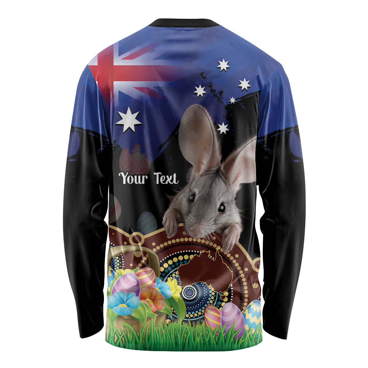 Personalised Australia Easter Day Long Sleeve Shirt Aussie Bilby Aboriginal Art