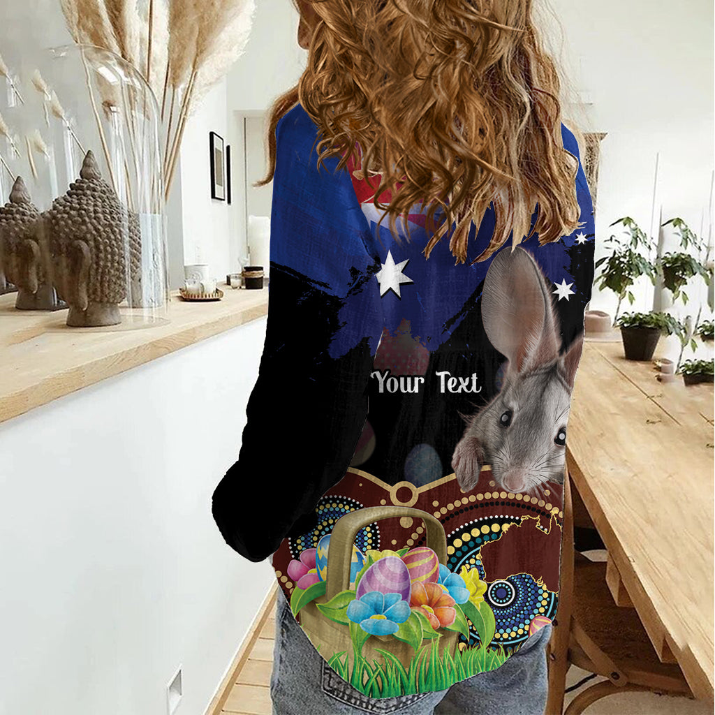 Personalised Australia Easter Day Women Casual Shirt Aussie Bilby Aboriginal Art