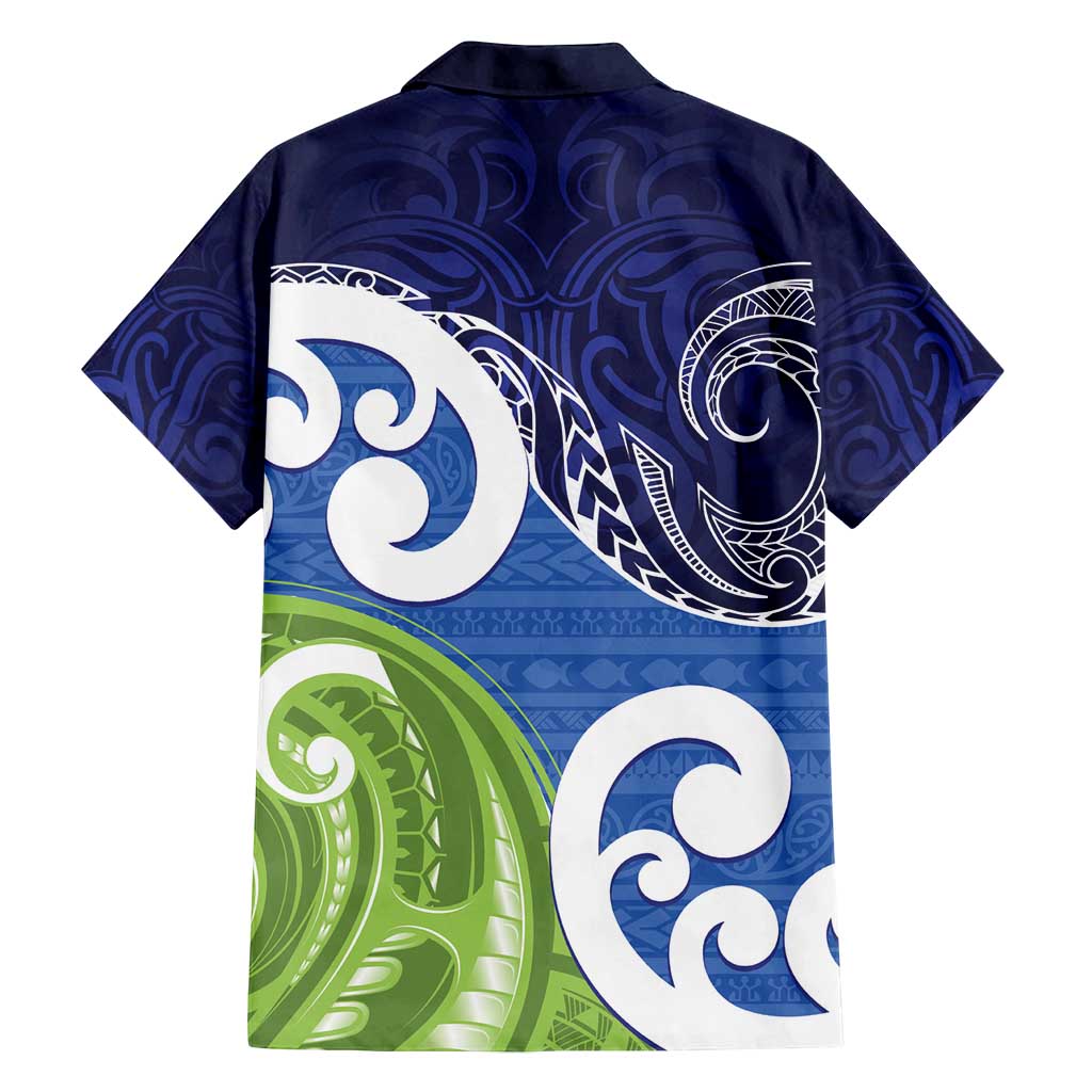 Southland New Zealand Family Matching Off Shoulder Short Dress and Hawaiian Shirt Maori Koru Flag Color