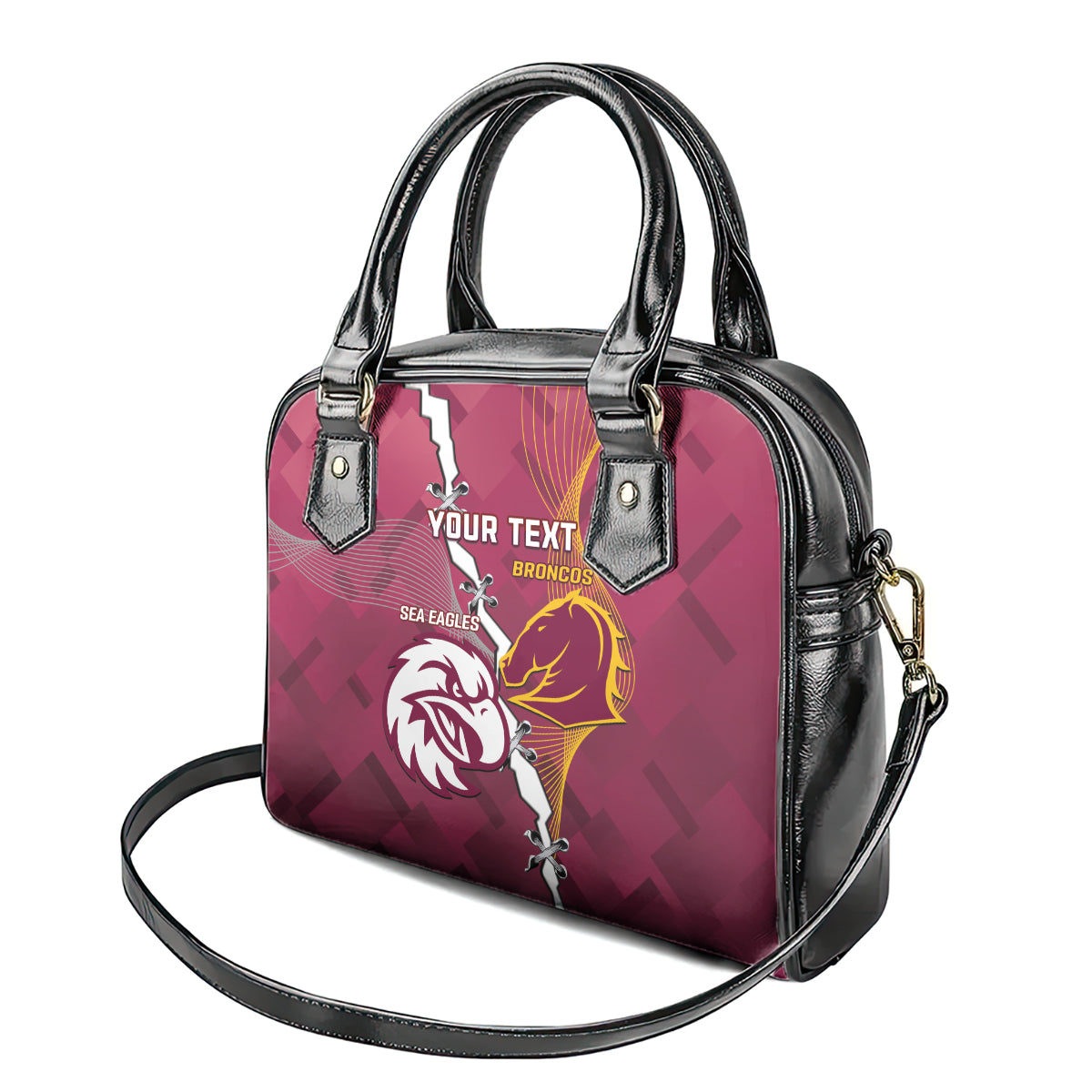 Personalised Broncos And Eagles Rugby Shoulder Handbag Sporty Version