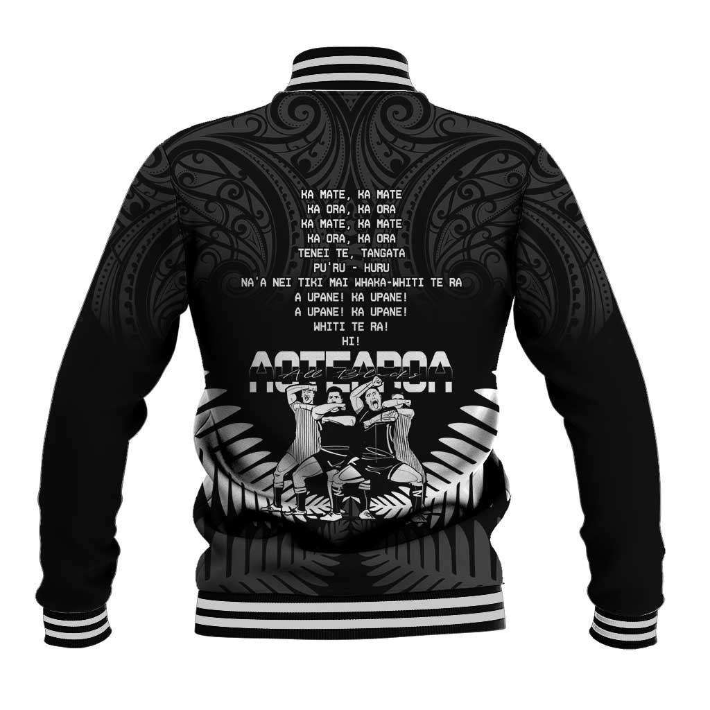 New Zealand Silver Fern Rugby Baseball Jacket Haka Dance With Aotearoa Maori Pattern