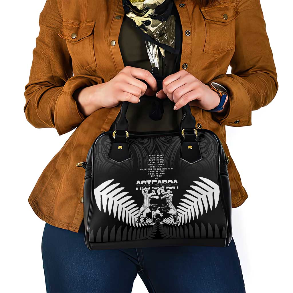 New Zealand Silver Fern Rugby Shoulder Handbag Haka Dance With Aotearoa Maori Pattern