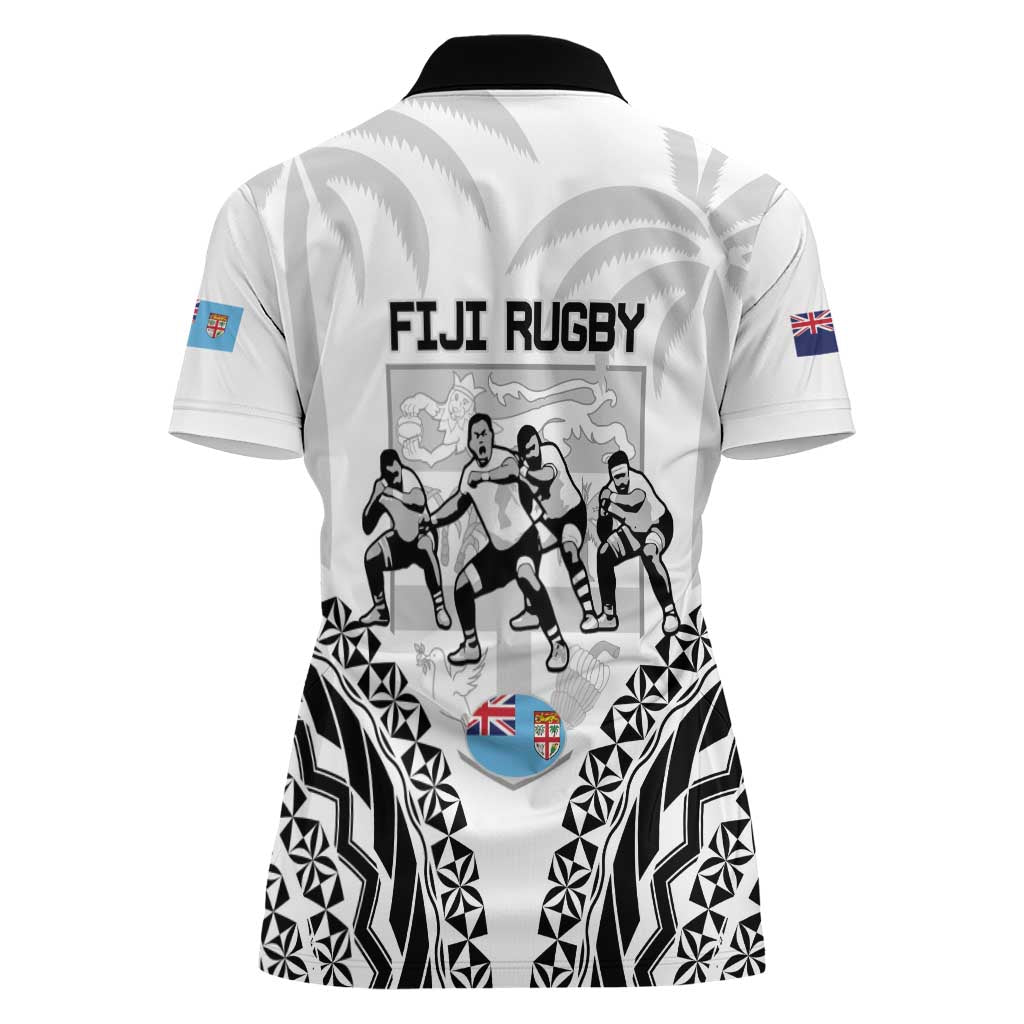 New Zealand And Fiji Tapa Rugby Women Polo Shirt Haka Dance Mix Cibi Dance Together