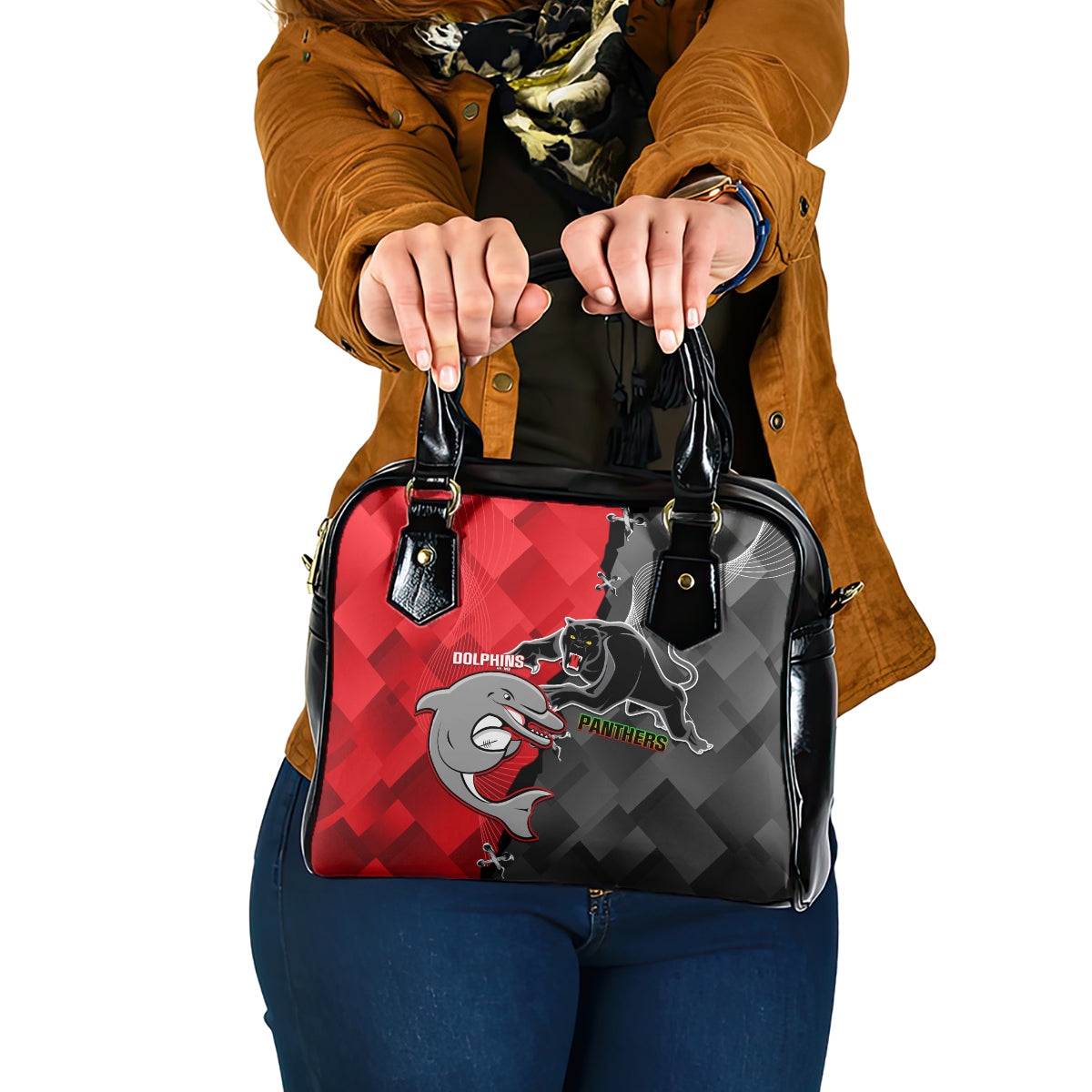 personalised-panthers-and-dolphins-shoulder-handbag-sporty-version