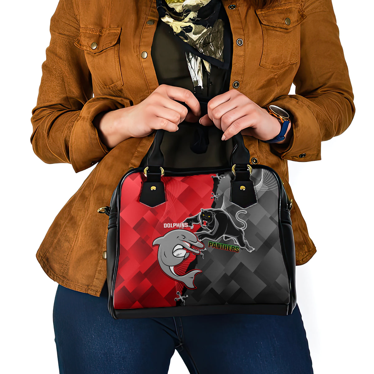 personalised-panthers-and-dolphins-shoulder-handbag-sporty-version