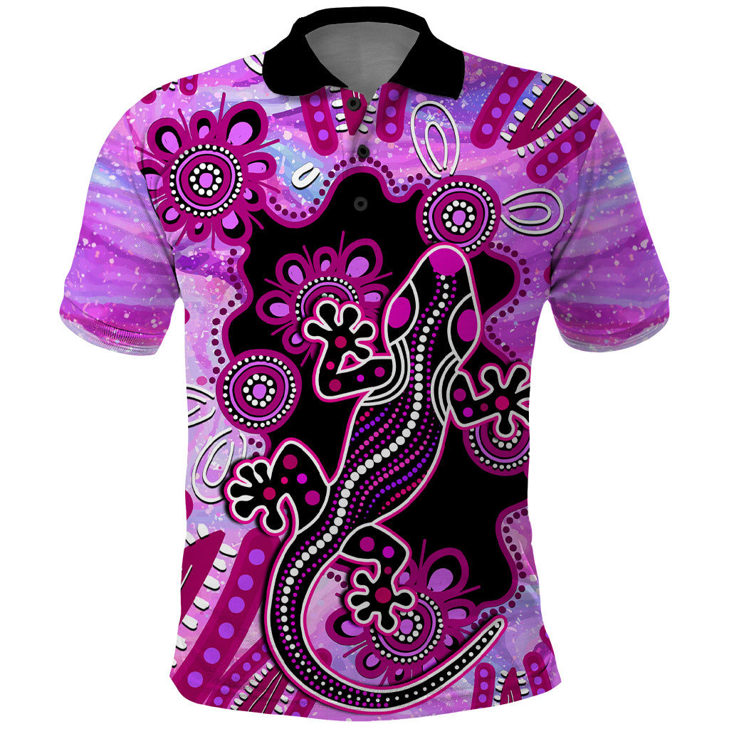 australia-polo-shirt-aussie-opal-pattern-with-lizard-aboriginal-art-pink