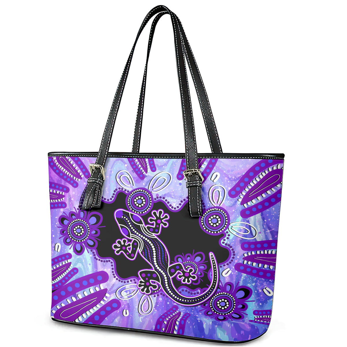 australia-opal-leather-tote-bag-aussie-lizard-with-aboriginal-art-purple