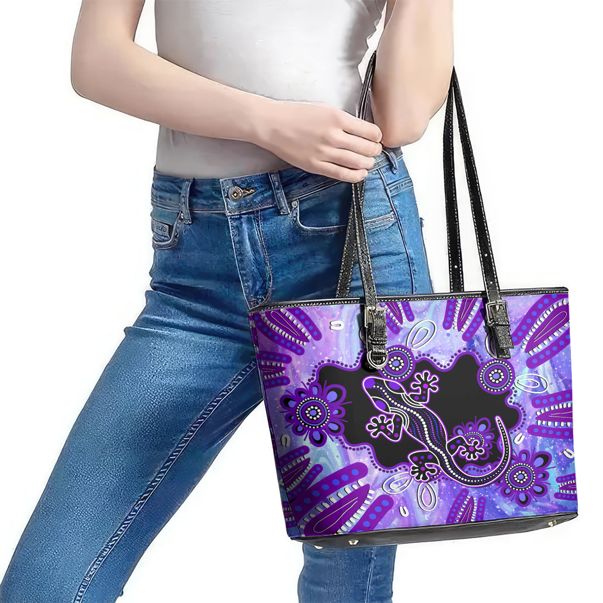 australia-opal-leather-tote-bag-aussie-lizard-with-aboriginal-art-purple