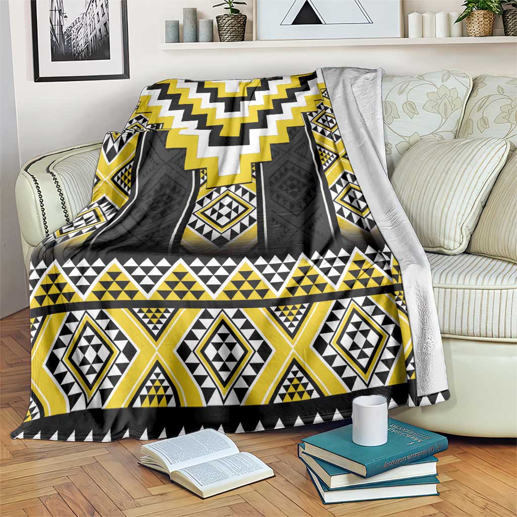 Yellow Taniko Aotearoa Blanket Niho Taniwha Mix Poutama