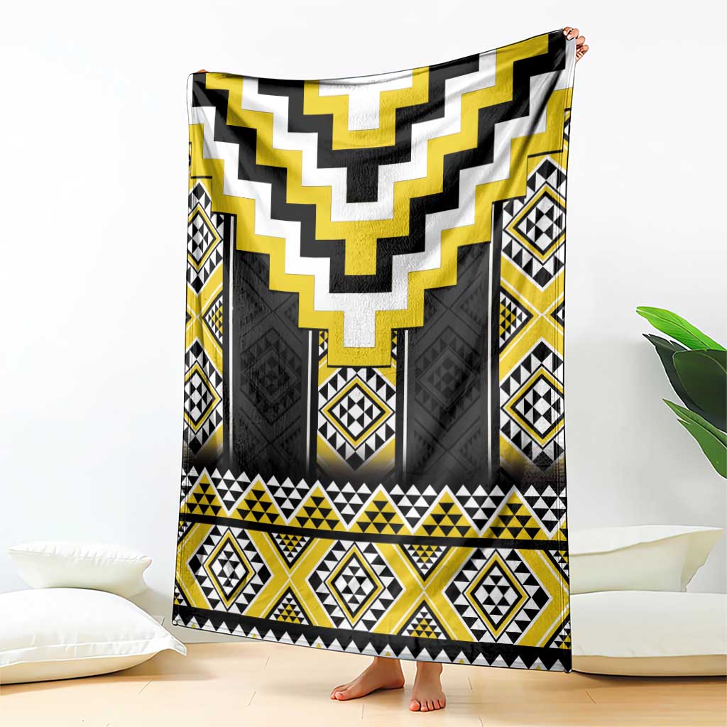 Yellow Taniko Aotearoa Blanket Niho Taniwha Mix Poutama