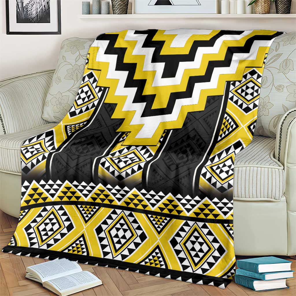 Yellow Taniko Aotearoa Blanket Niho Taniwha Mix Poutama