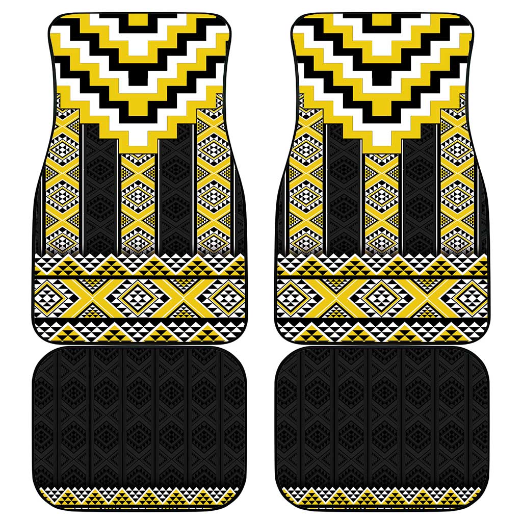 Yellow Taniko Aotearoa Car Mats Niho Taniwha Mix Poutama