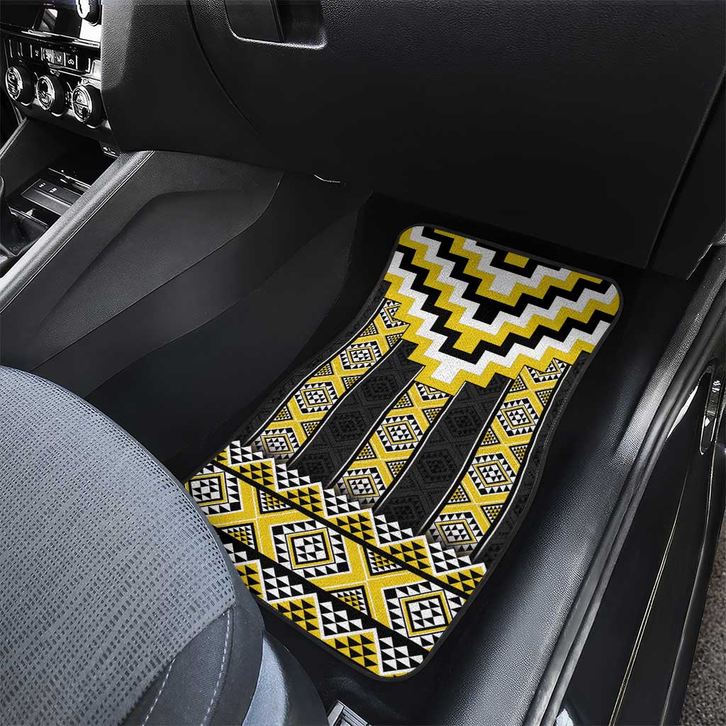 Yellow Taniko Aotearoa Car Mats Niho Taniwha Mix Poutama