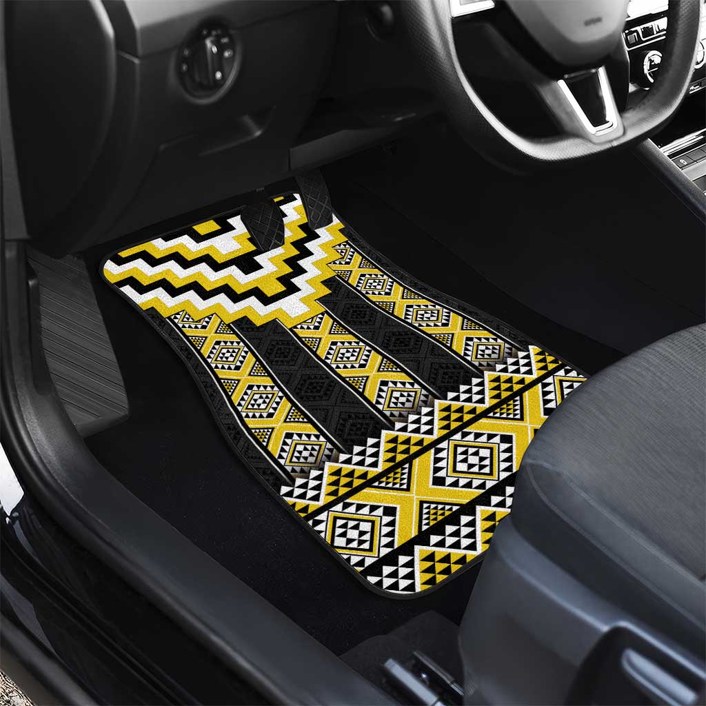 Yellow Taniko Aotearoa Car Mats Niho Taniwha Mix Poutama