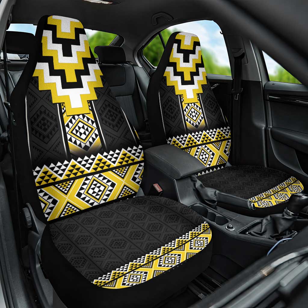 Yellow Taniko Aotearoa Car Seat Cover Niho Taniwha Mix Poutama