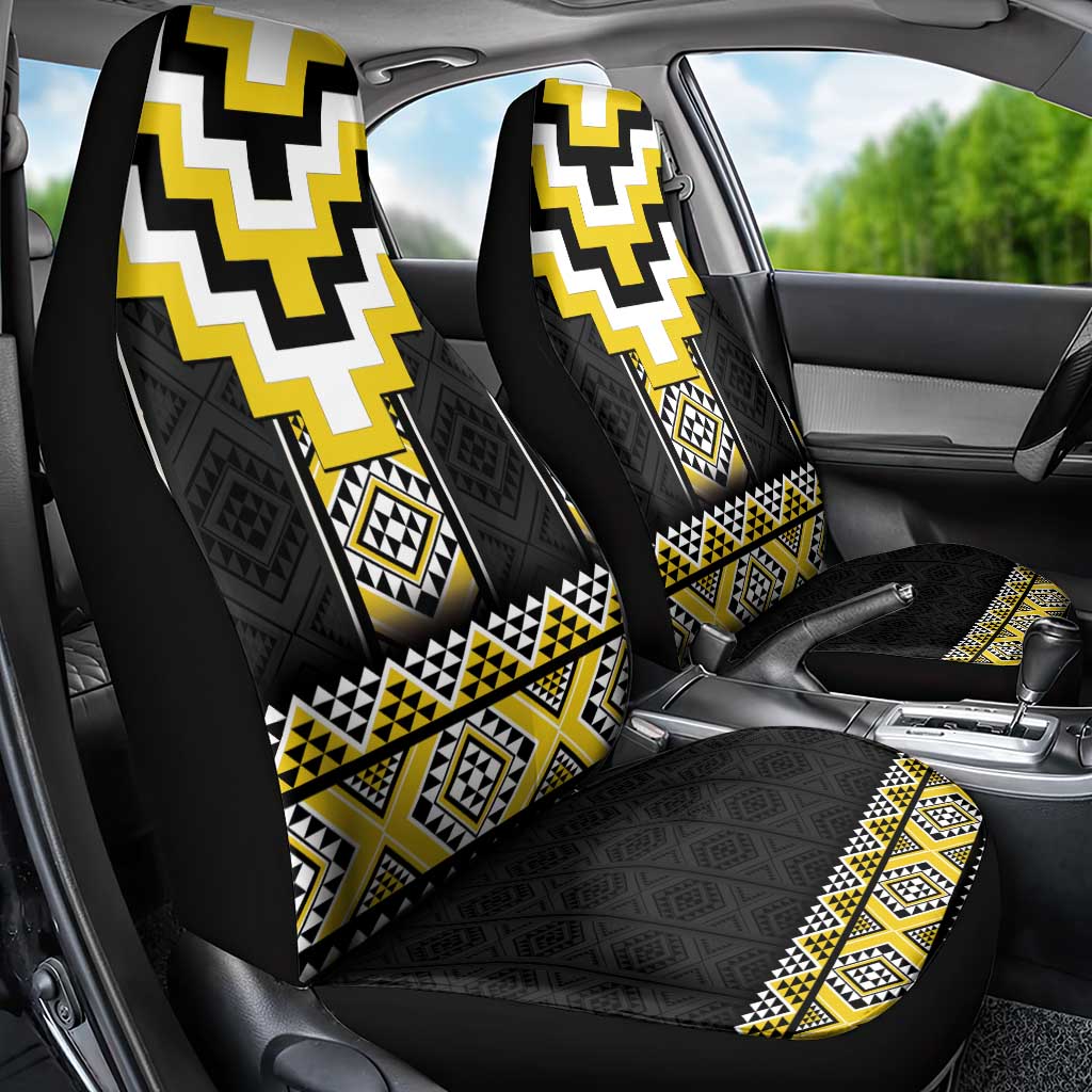 Yellow Taniko Aotearoa Car Seat Cover Niho Taniwha Mix Poutama