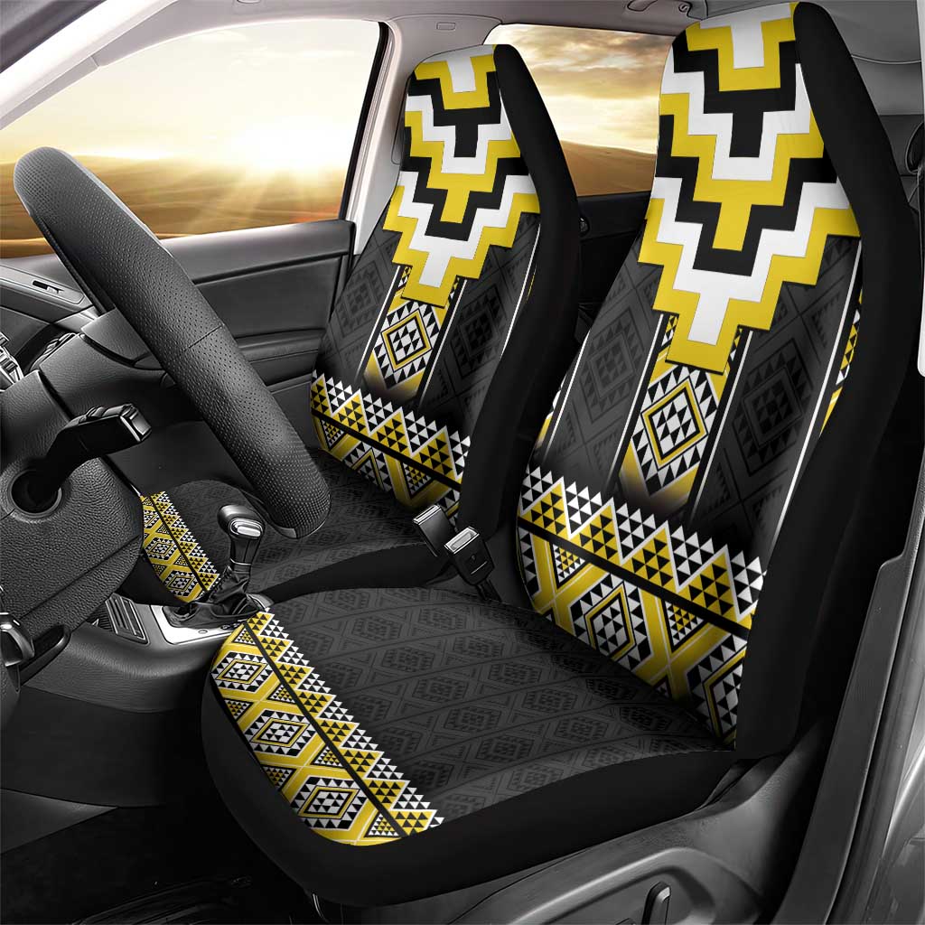 Yellow Taniko Aotearoa Car Seat Cover Niho Taniwha Mix Poutama