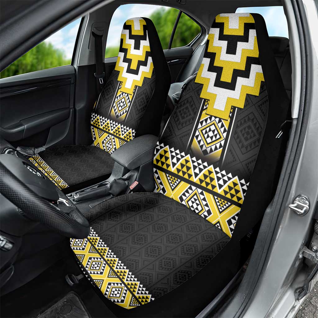 Yellow Taniko Aotearoa Car Seat Cover Niho Taniwha Mix Poutama