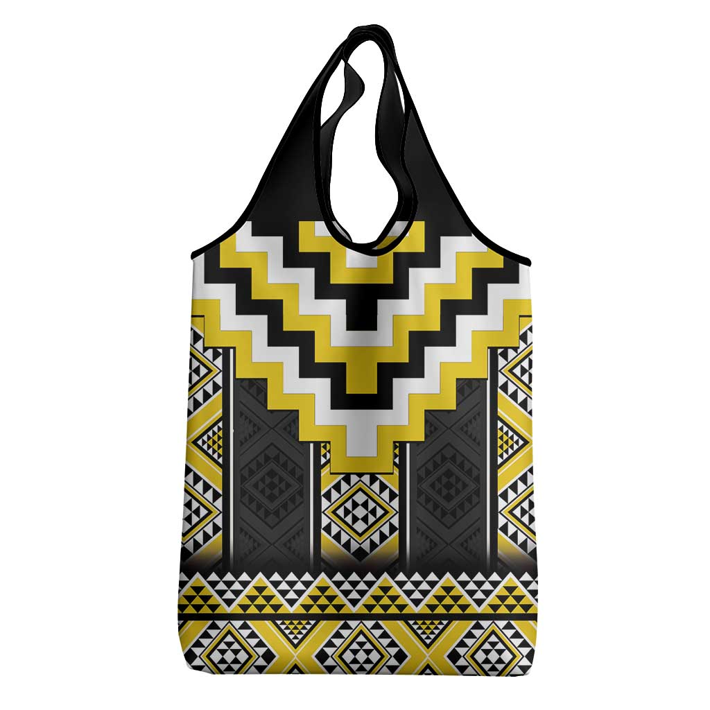 Yellow Taniko Aotearoa Grocery Bag Niho Taniwha Mix Poutama