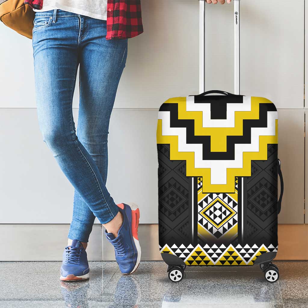 Yellow Taniko Aotearoa Luggage Cover Niho Taniwha Mix Poutama