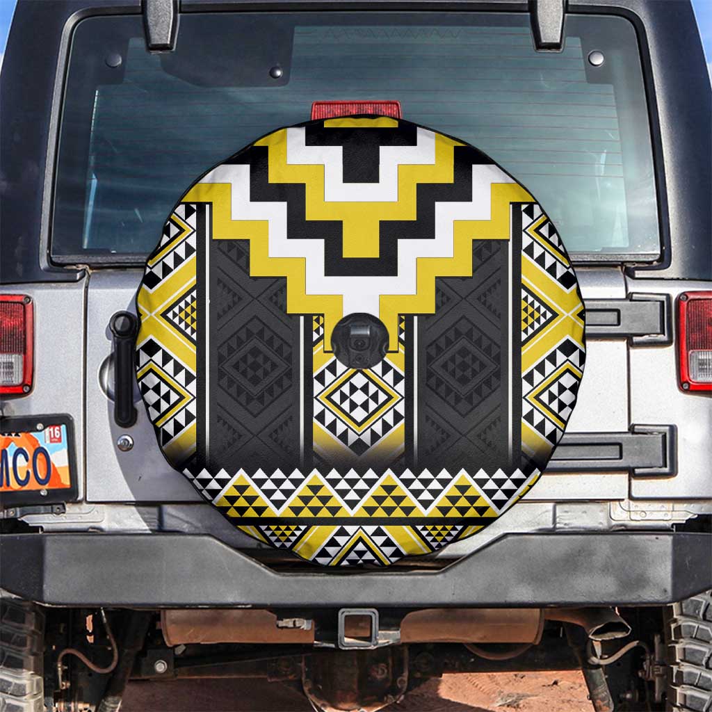 Yellow Taniko Aotearoa Spare Tire Cover Niho Taniwha Mix Poutama