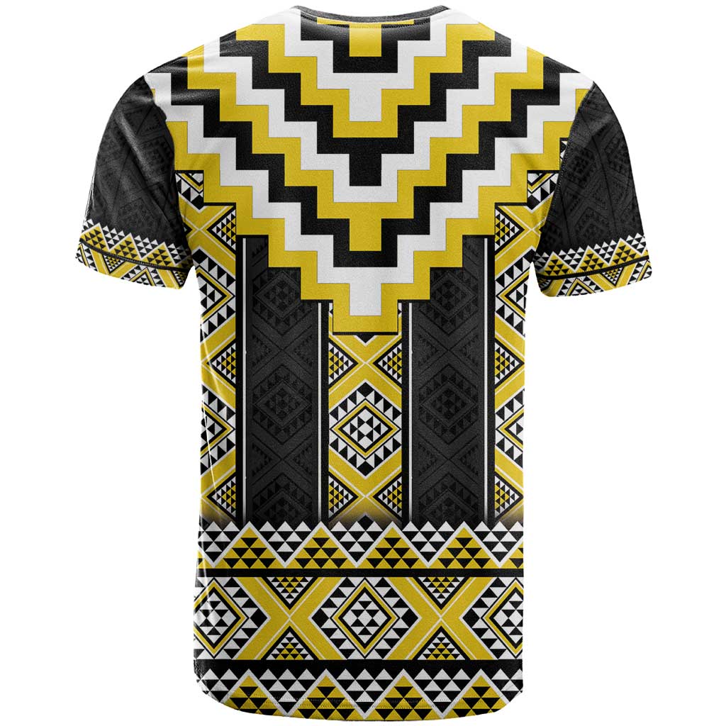 Yellow Taniko Aotearoa T Shirt Niho Taniwha Mix Poutama