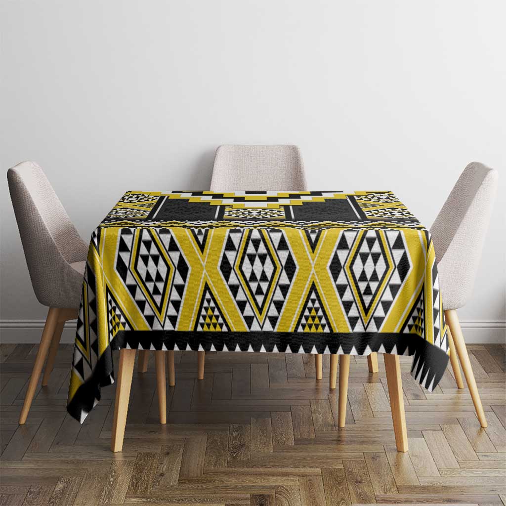 Yellow Taniko Aotearoa Tablecloth Niho Taniwha Mix Poutama