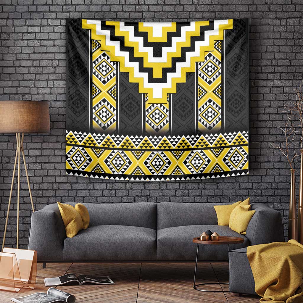 Yellow Taniko Aotearoa Tapestry Niho Taniwha Mix Poutama