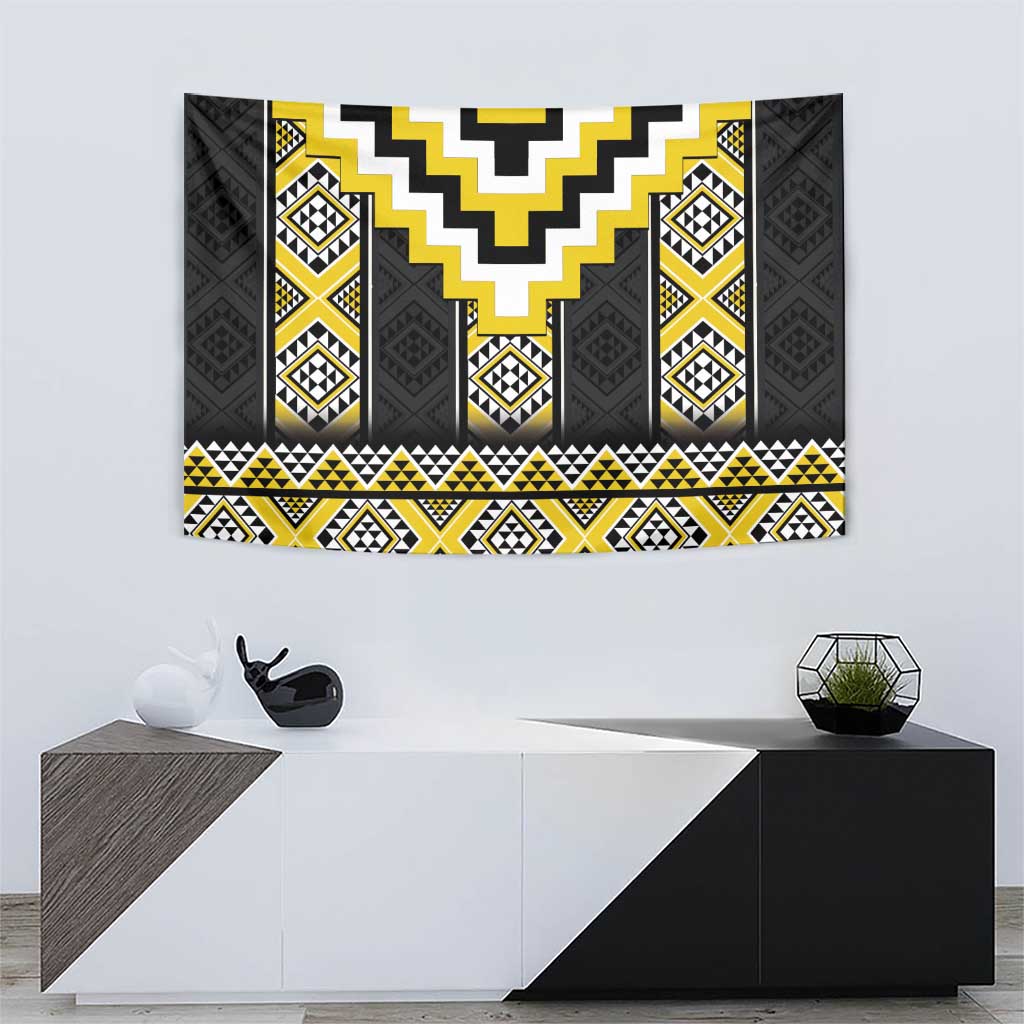 Yellow Taniko Aotearoa Tapestry Niho Taniwha Mix Poutama