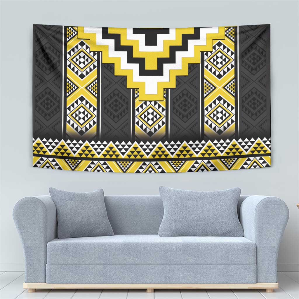 Yellow Taniko Aotearoa Tapestry Niho Taniwha Mix Poutama