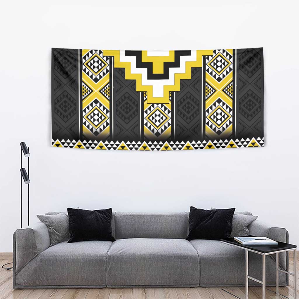 Yellow Taniko Aotearoa Tapestry Niho Taniwha Mix Poutama