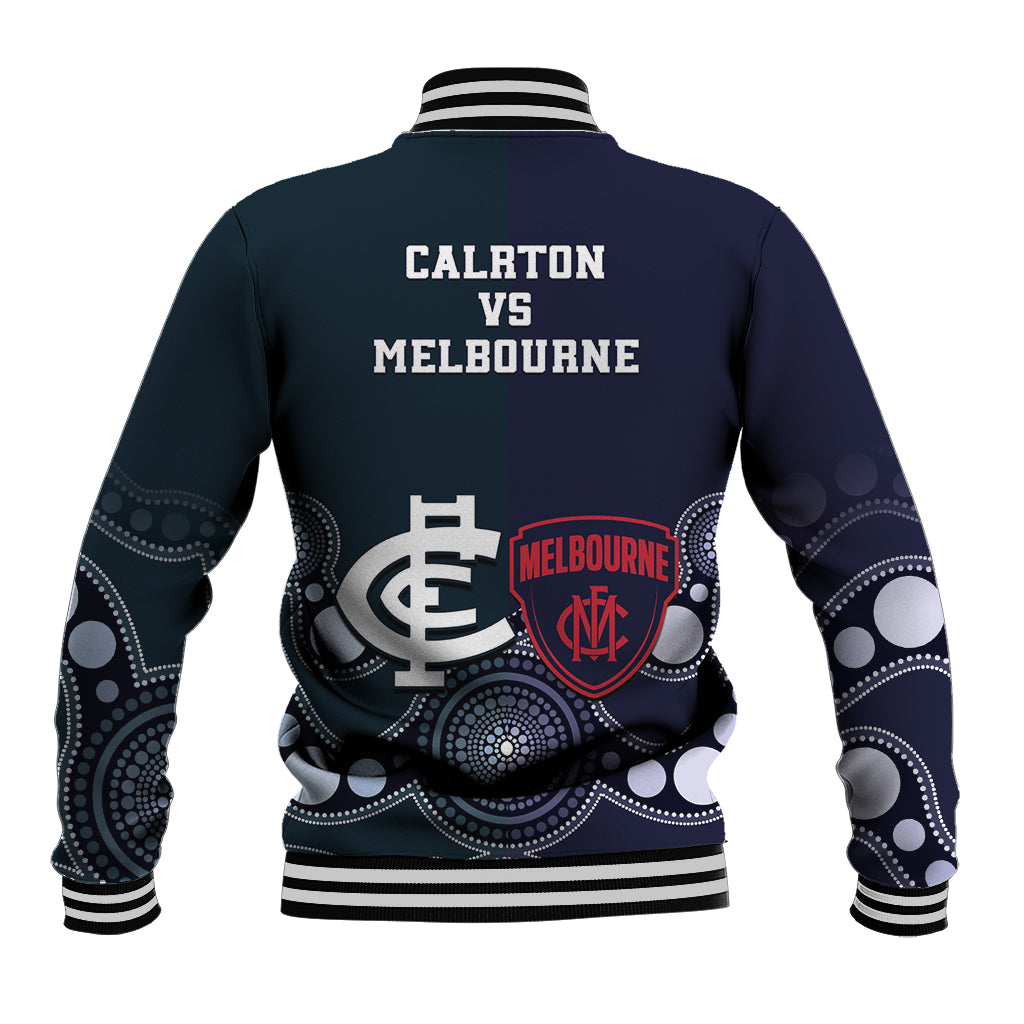 Demons And Blues Football Baseball Jacket Melbourne And Calrton Mascots Aboriginal Art