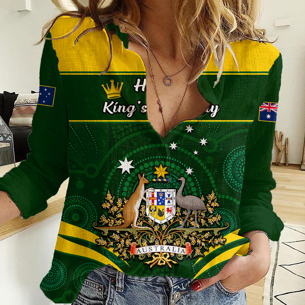 personalised-12-june-australia-king-birthday-women-casual-shirt-aboriginal-national-color