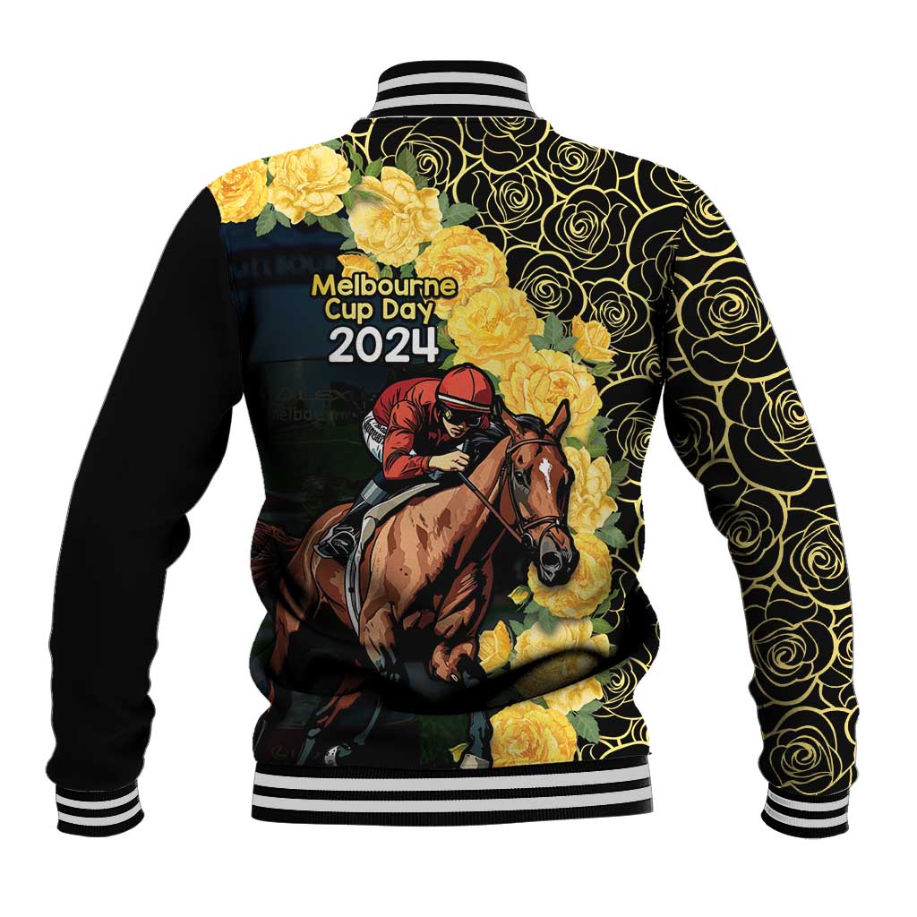 Melbourne Horse Racing Baseball Jacket Yellow Roses - Ready Set Gallop!