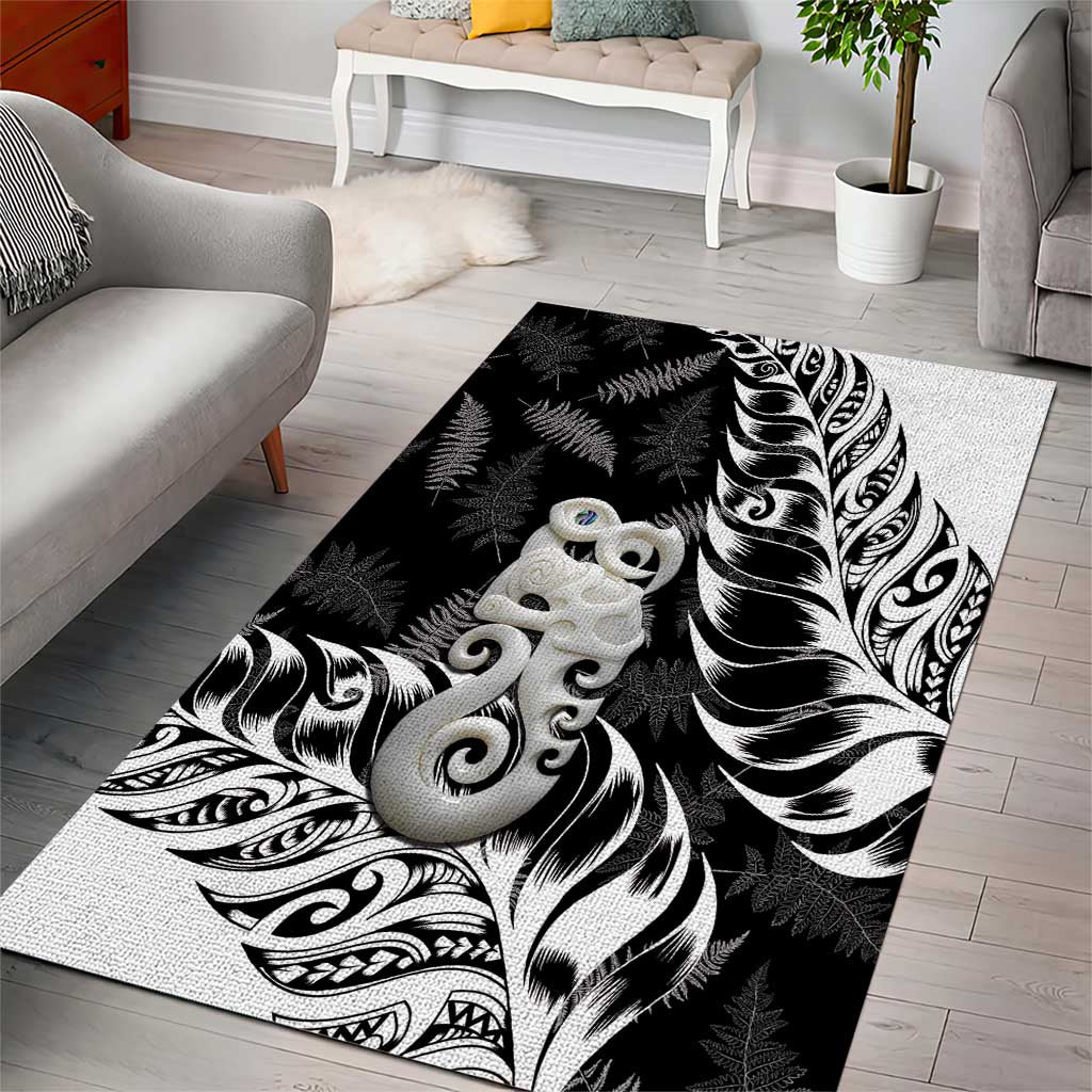 Aotearoa Manaia NZ Maori Silver Fern Area Rug