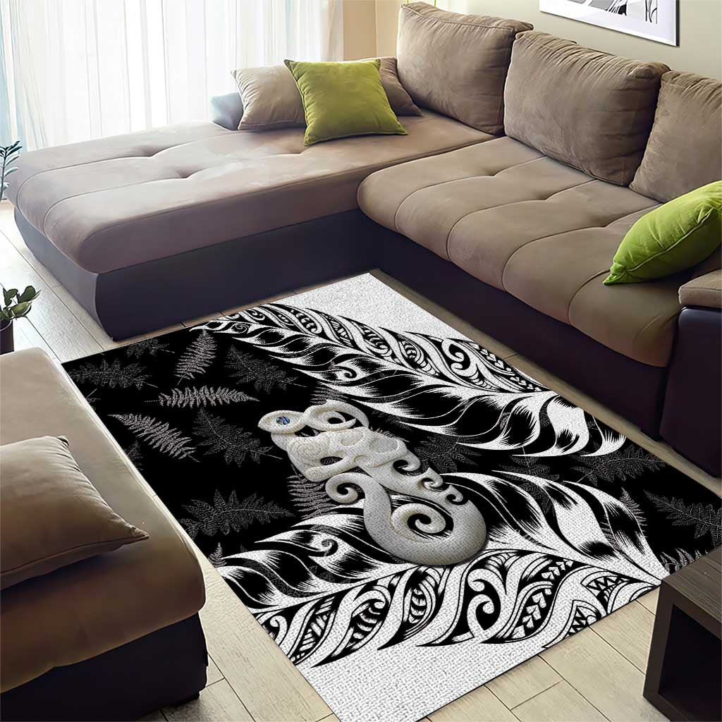 Aotearoa Manaia NZ Maori Silver Fern Area Rug